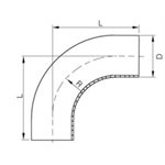 Coude 90° 1 1 / 2" Long Tangent BW SS304