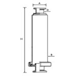 Filtre à Tamis Droit 2" TC x 14" long perforation:1mm SS316